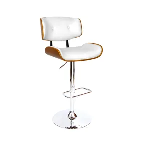 Artiss Bar Stools Gas Lift Leather White