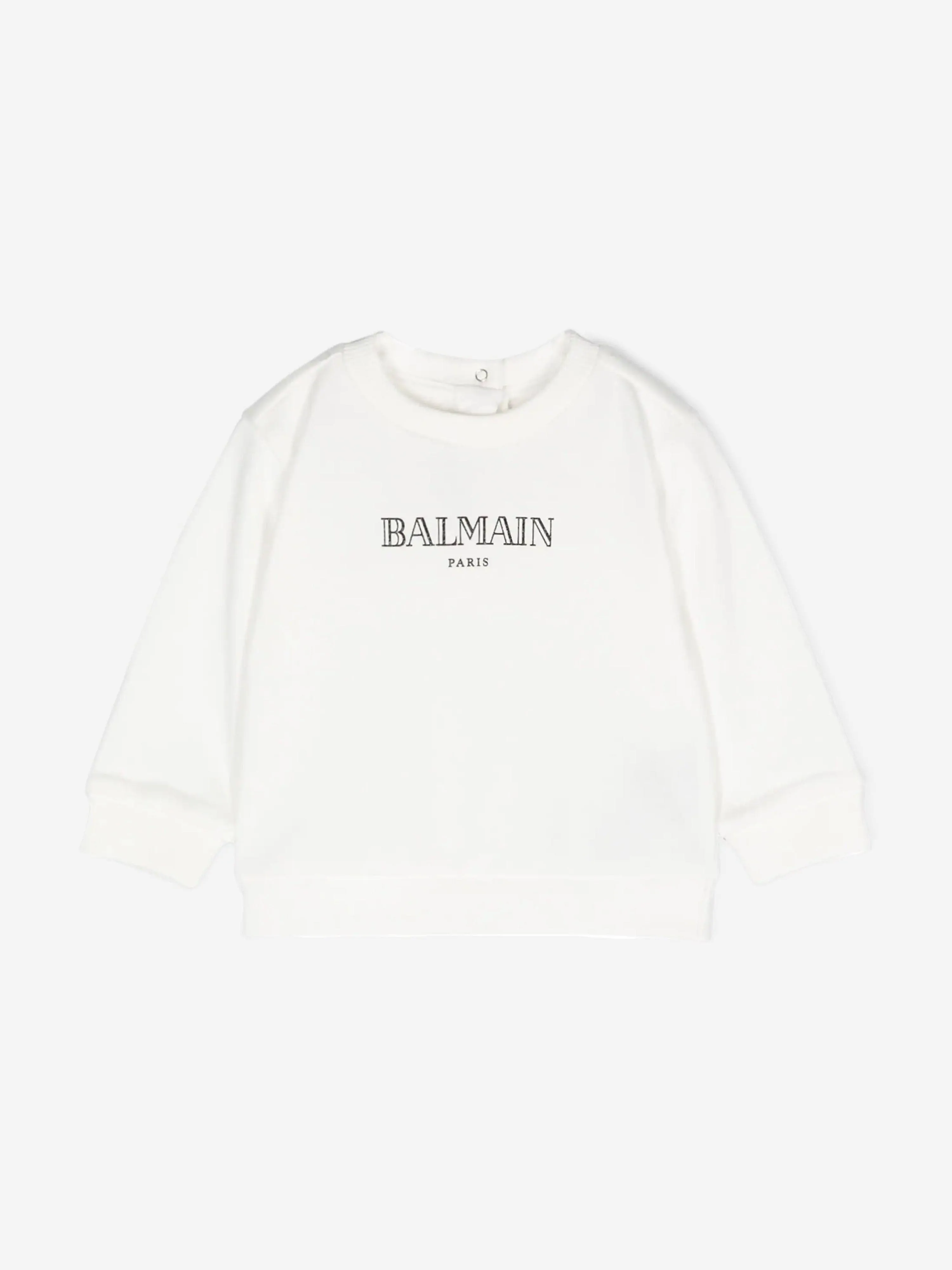 Balmain Baby Paris Logo Sweatshirt in Ivory
