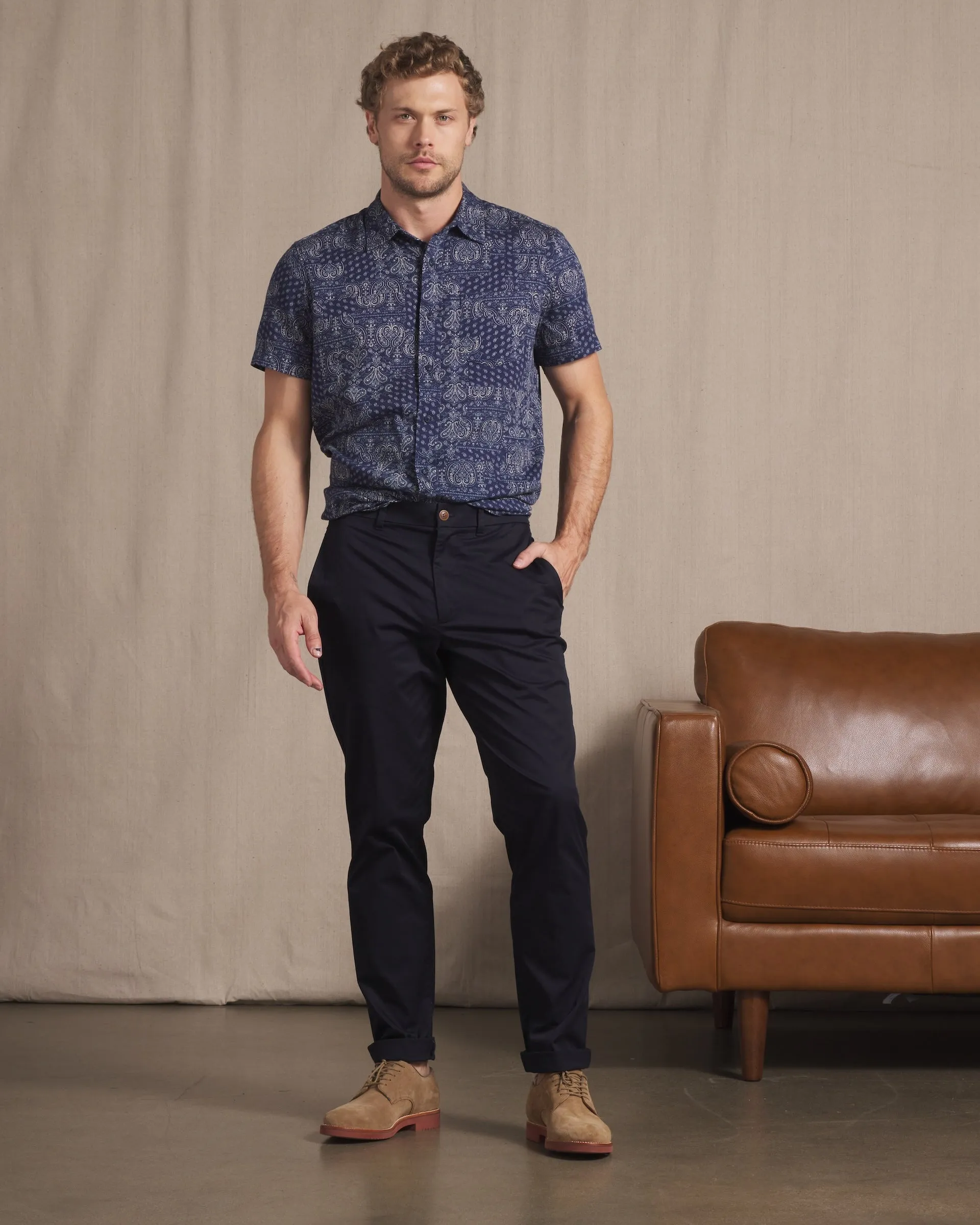 Bedford Textured Printed Shirt - Bandana Print