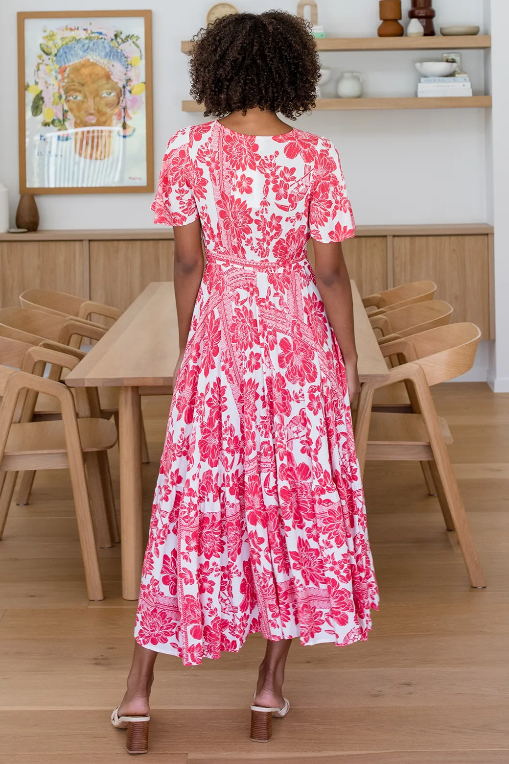 Bethany Maxi Dress Porsha Print Red White