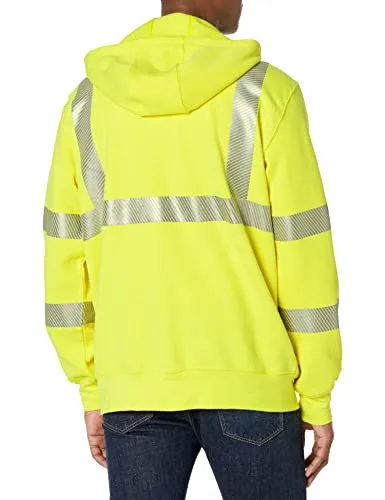 Carhartt 105786 Men's Flame Resistant High-Visibility Force Loose Fit Midweight Full-Zip Class 3 Sweatshirt
