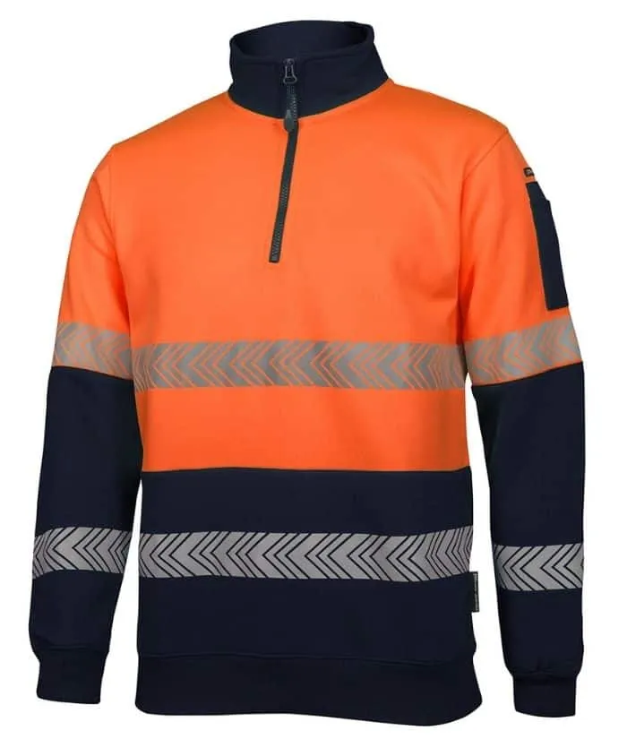 Hi Vis 1/2 Zip Segmented Tape, Mid-weight Fleece