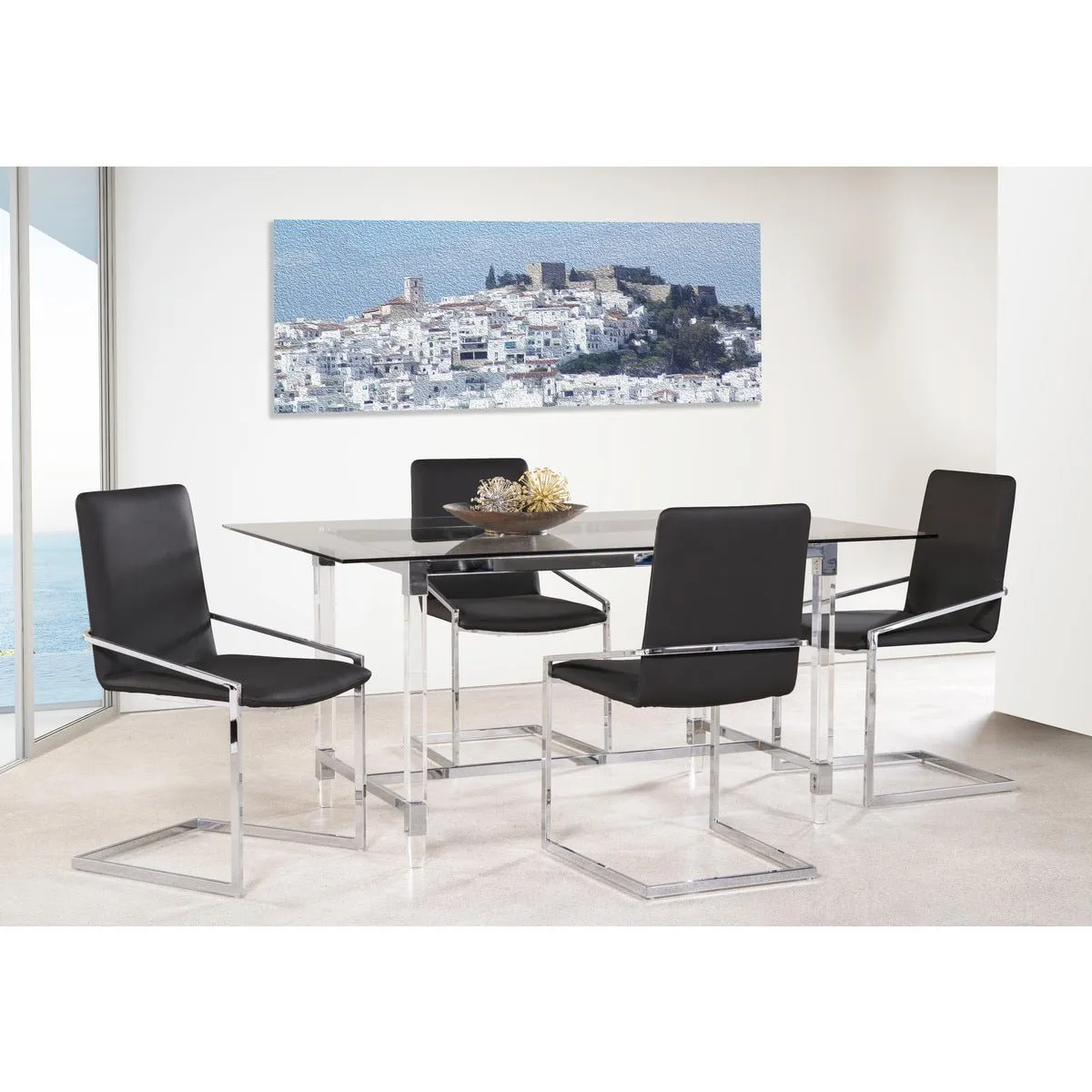 Jasmine Floating Black Dining Chair - Set of 2