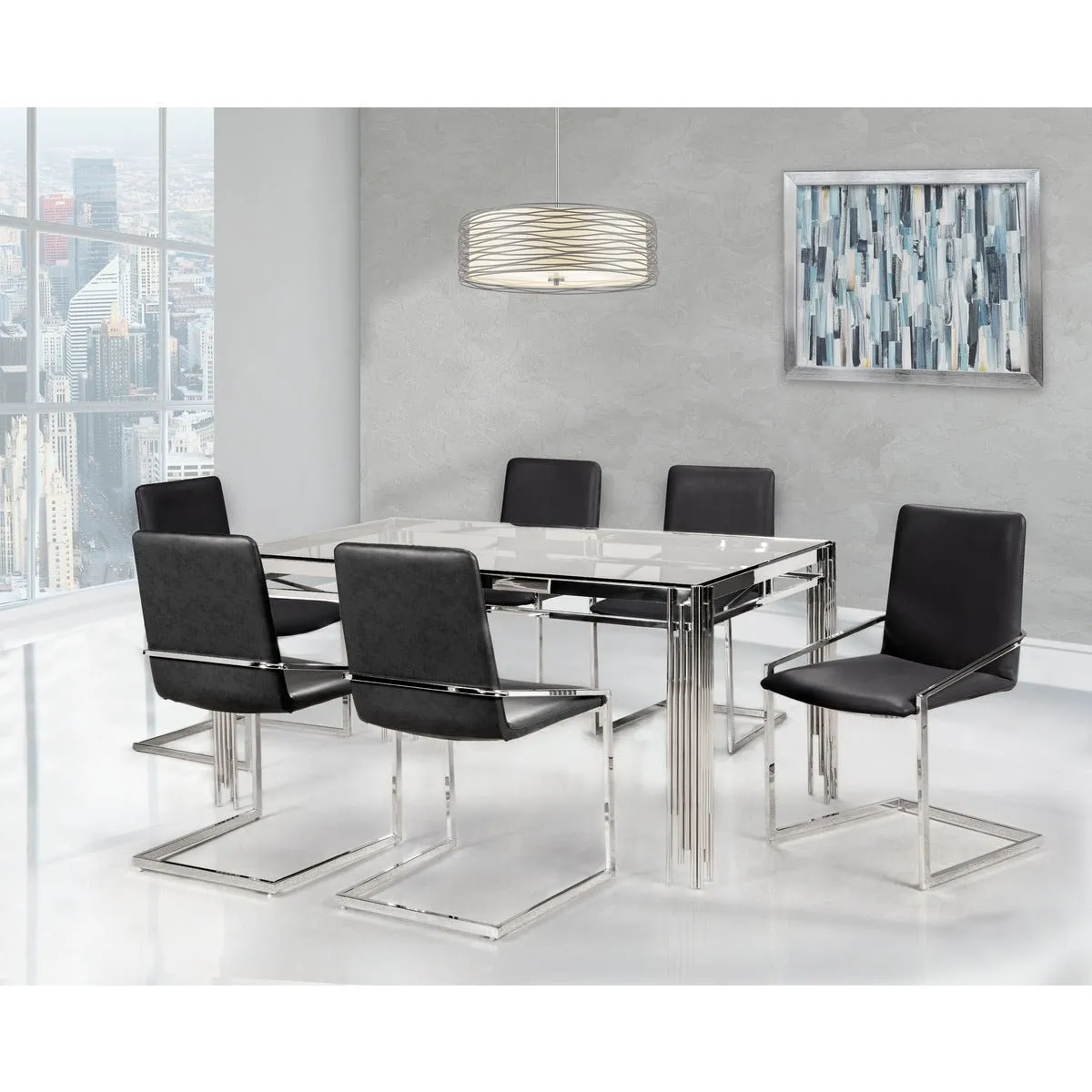 Jasmine Floating Black Dining Chair - Set of 2