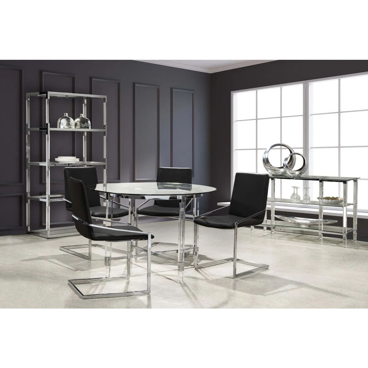 Jasmine Floating Black Dining Chair - Set of 2