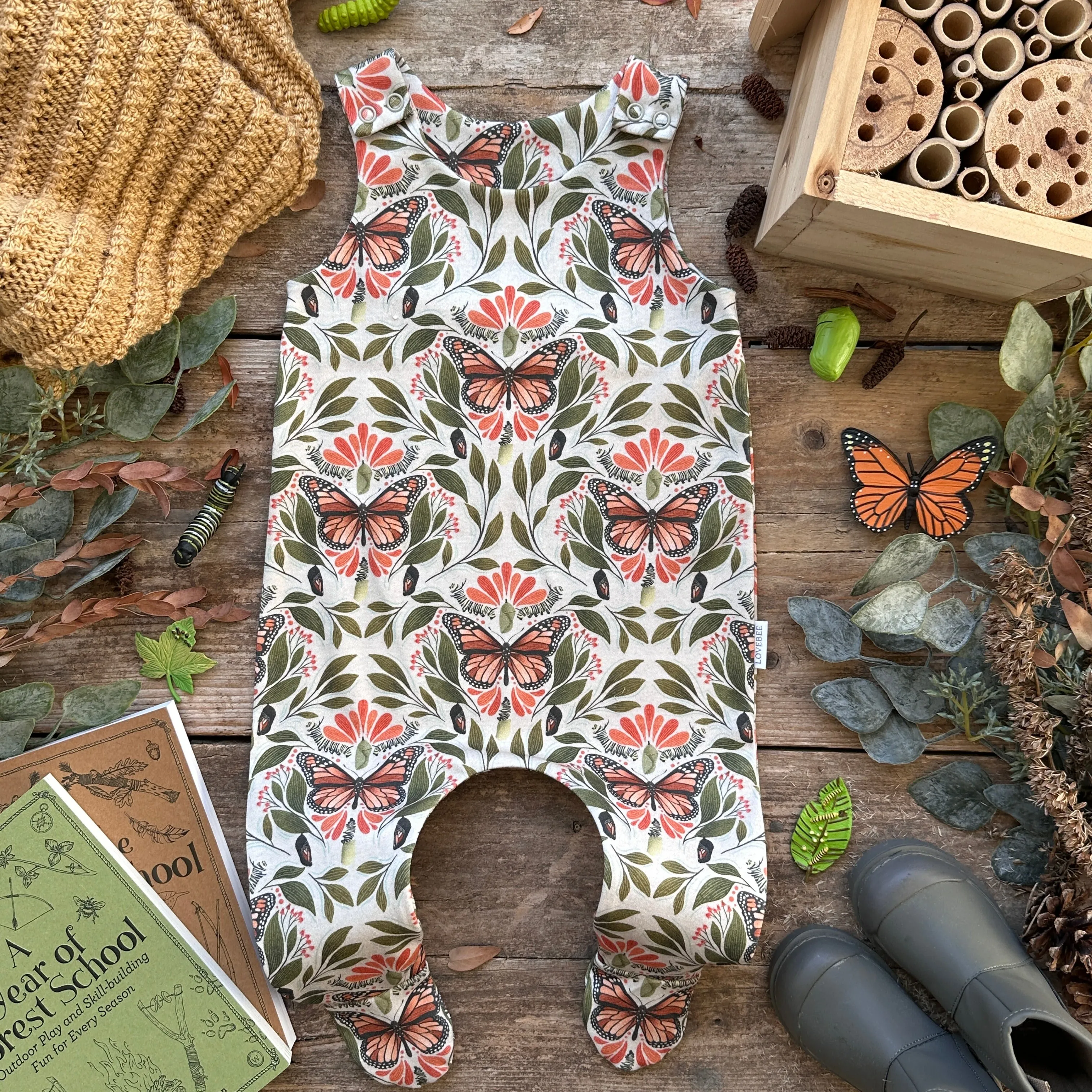 Life Of A Monarch footed Romper