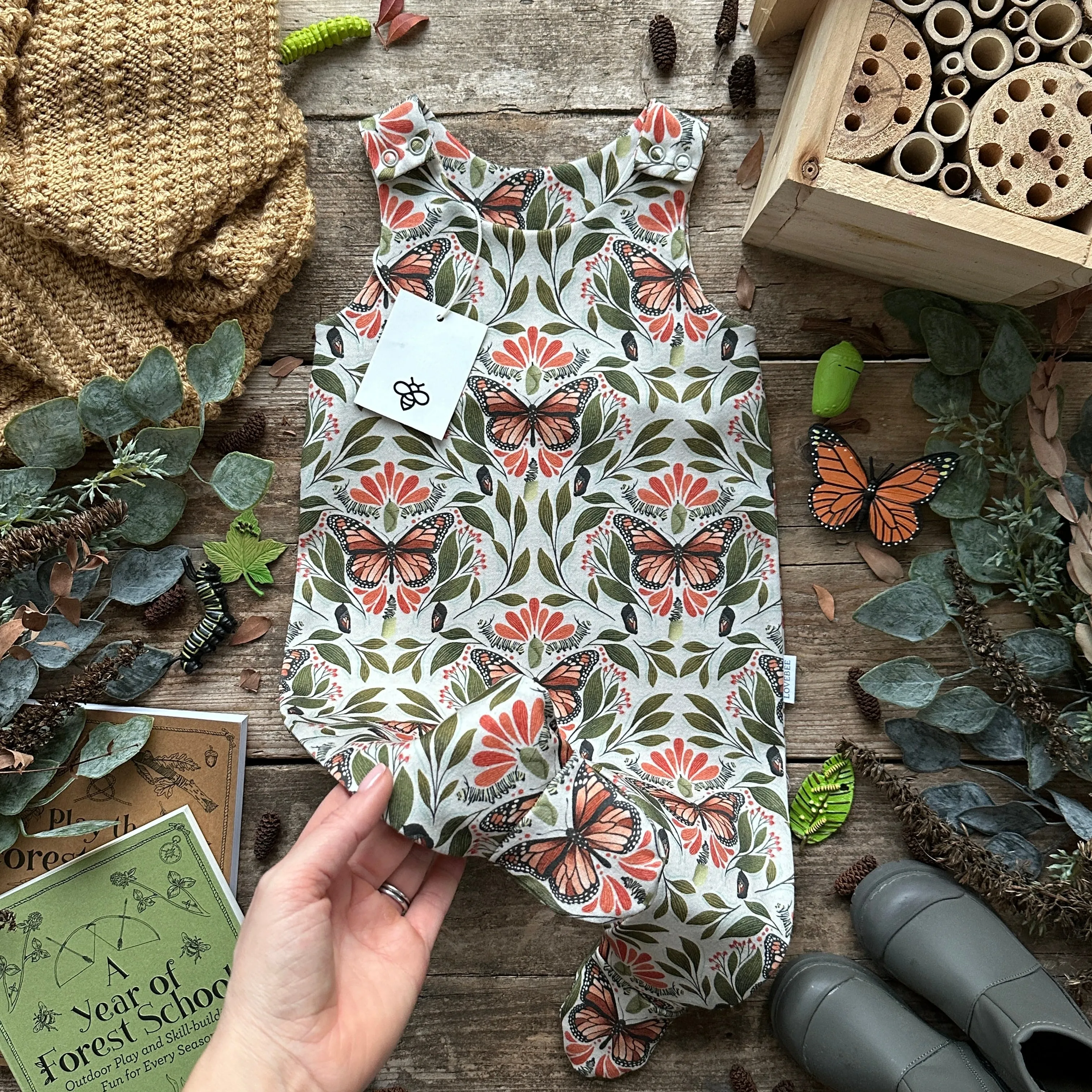 Life Of A Monarch footed Romper