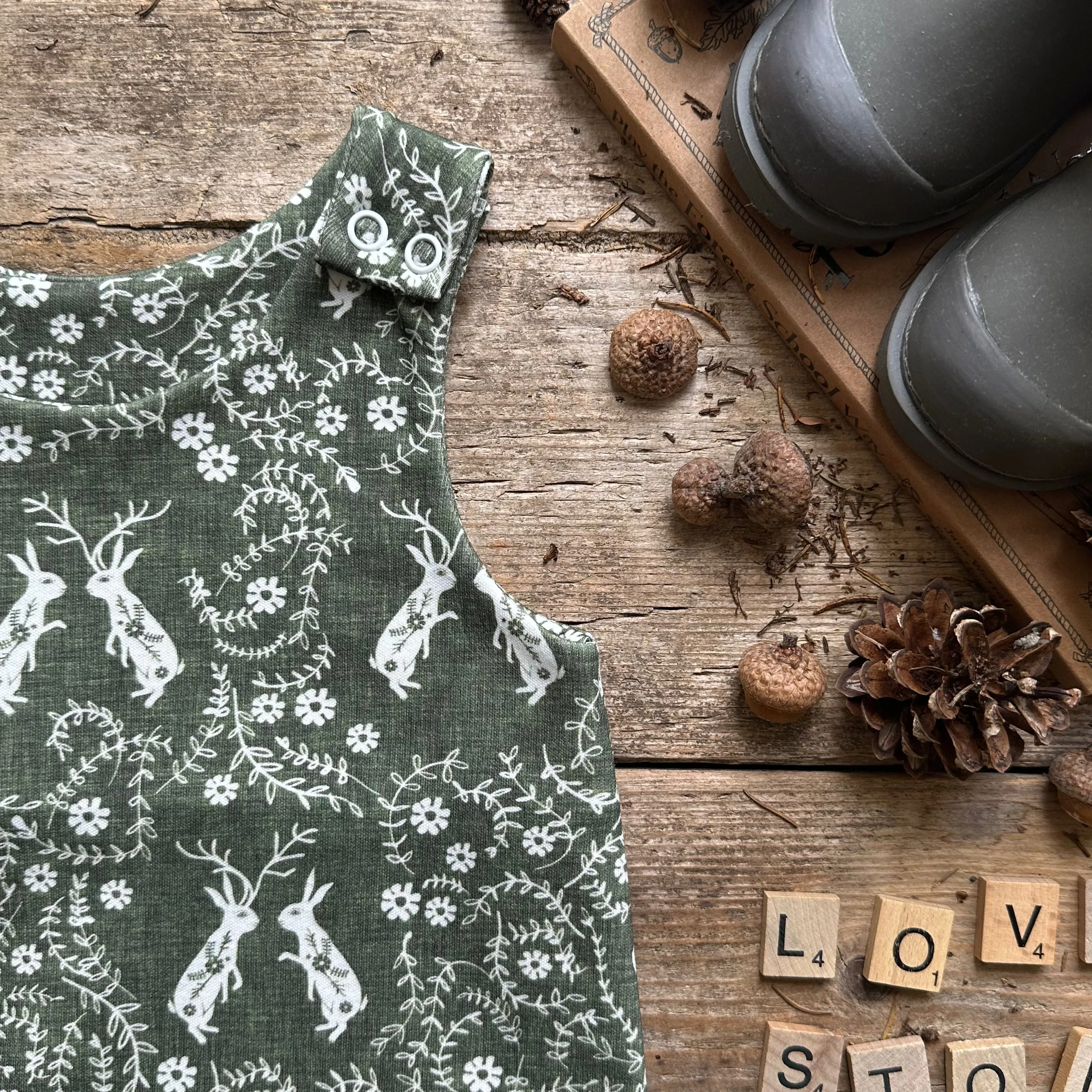 Love Story Footed Romper