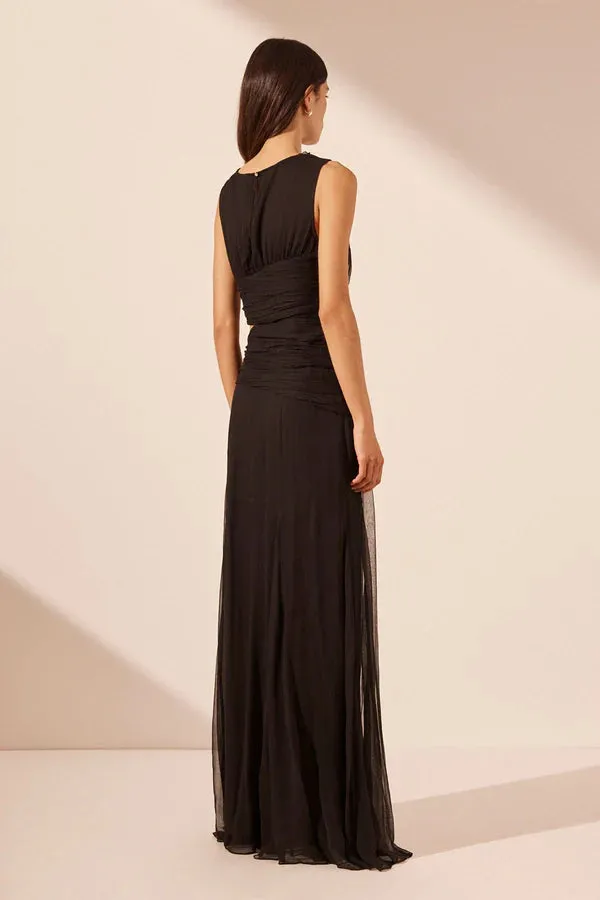 Shona Joy - Claude Cut Out Side Split Maxi Dress - Black