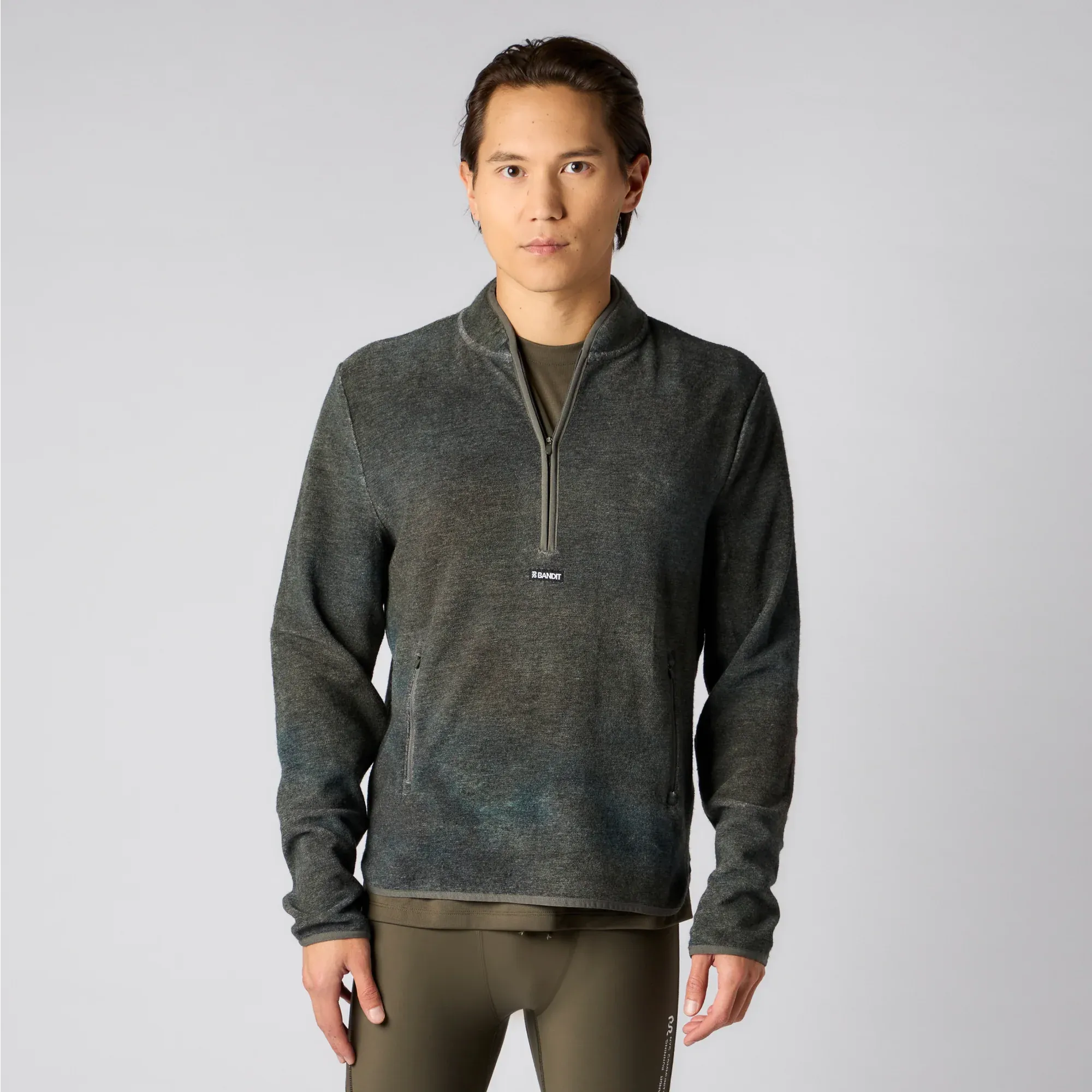 Wool Terry Quarter Zip Pullover - Men's