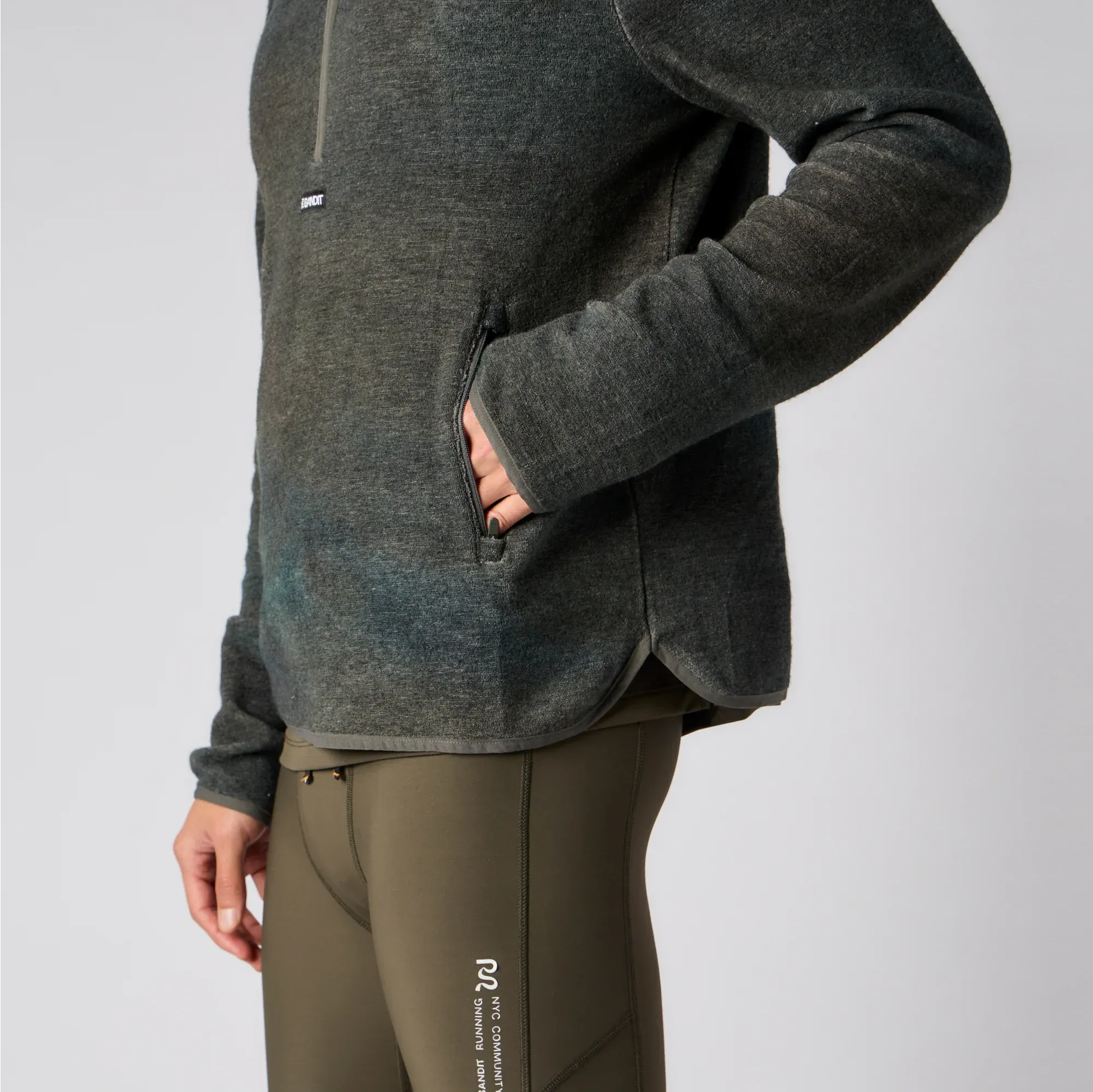 Wool Terry Quarter Zip Pullover - Men's