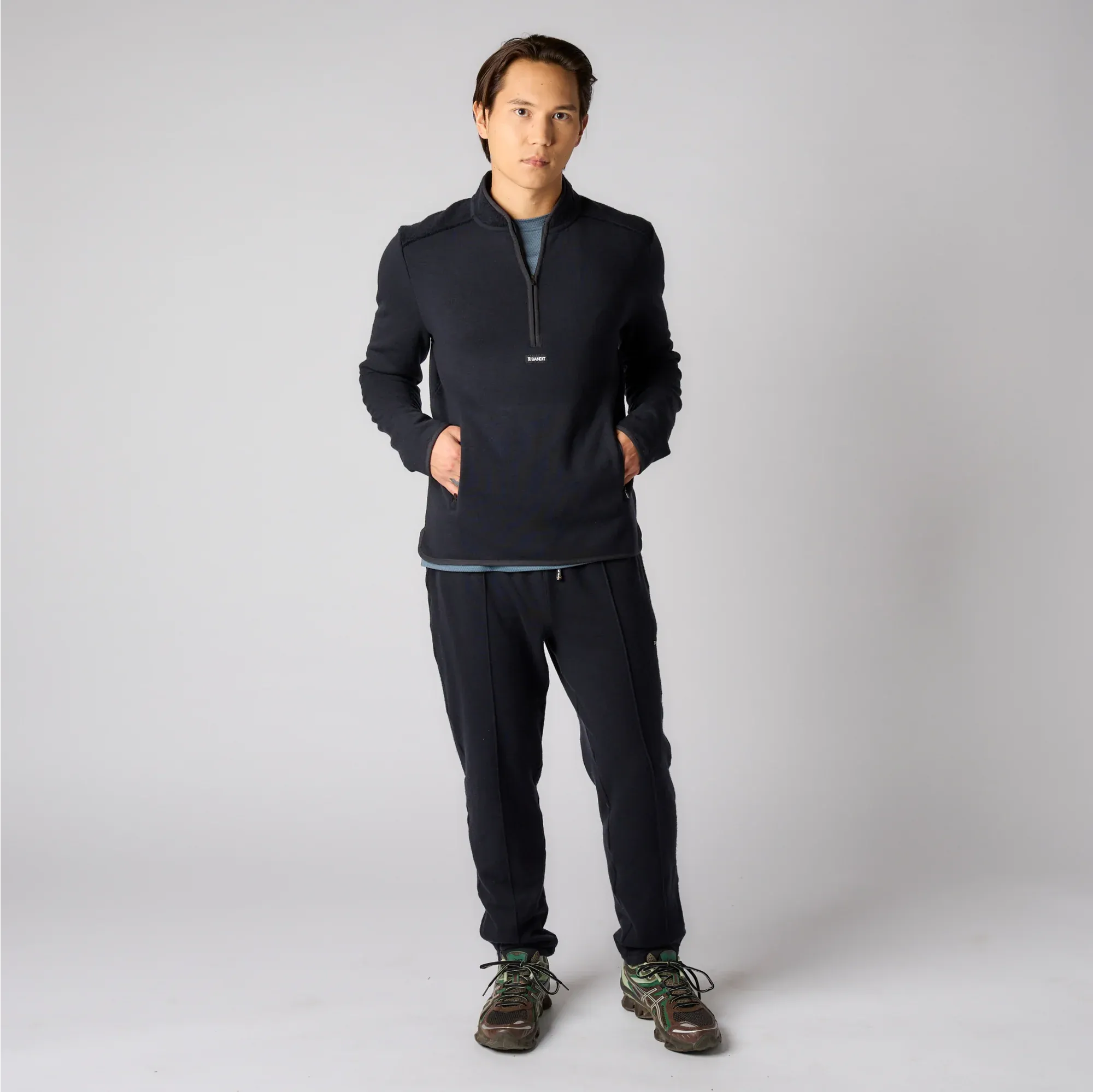 Wool Terry Quarter Zip Pullover - Men's